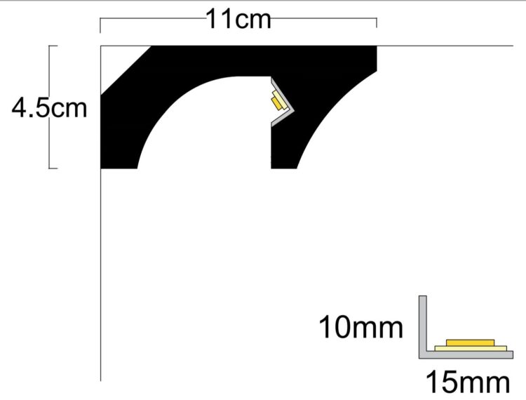 Профил за скрито LED осветление LD-01.2