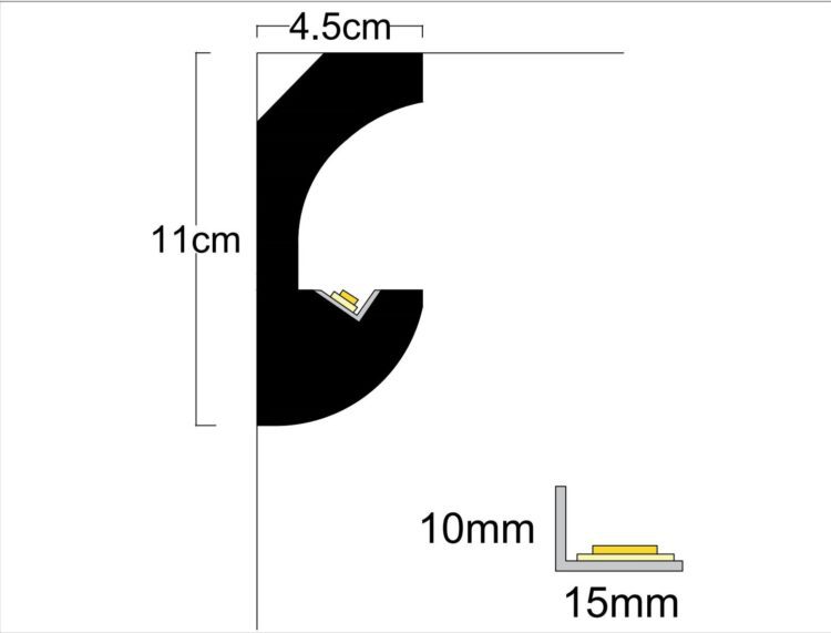 Профил за скрито LED осветление LD-01.4