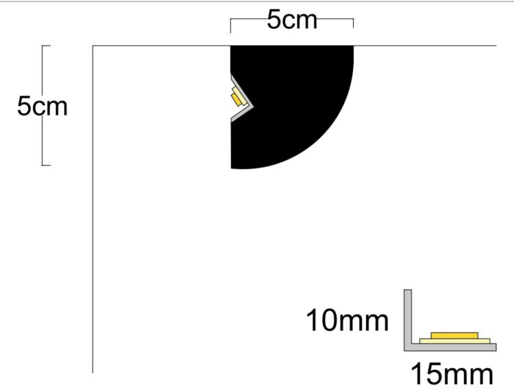 Профил за скрито LED осветление LD-06