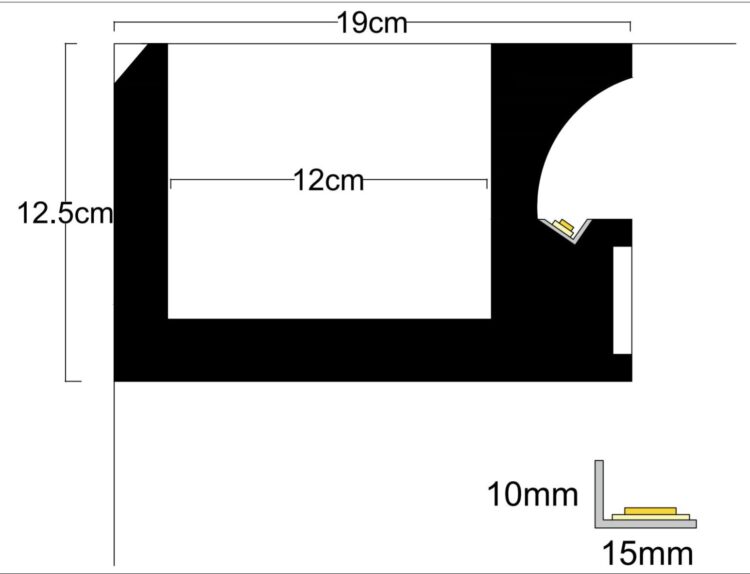 LD-08- Профил за скрито LED осветление LD-08