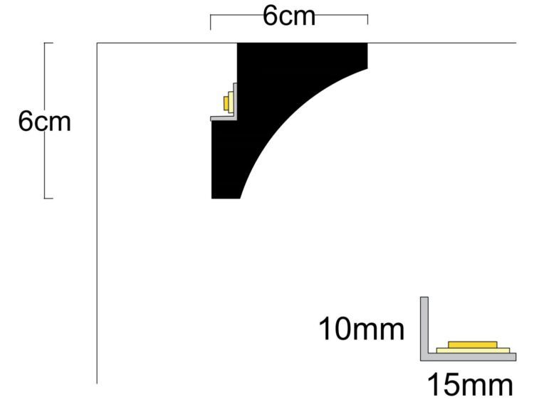 Профил за скрито LED осветление LD-32
