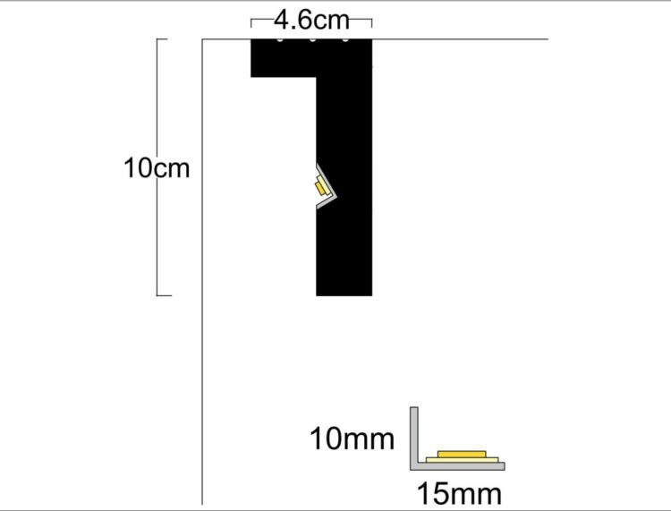 Профил за скрито LED осветление P-01