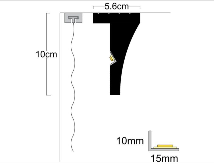 Профил за скрито LED осветление P-04