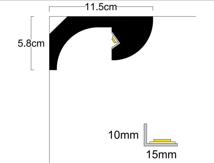 Профил за скрито LED осветление LD-01.4L