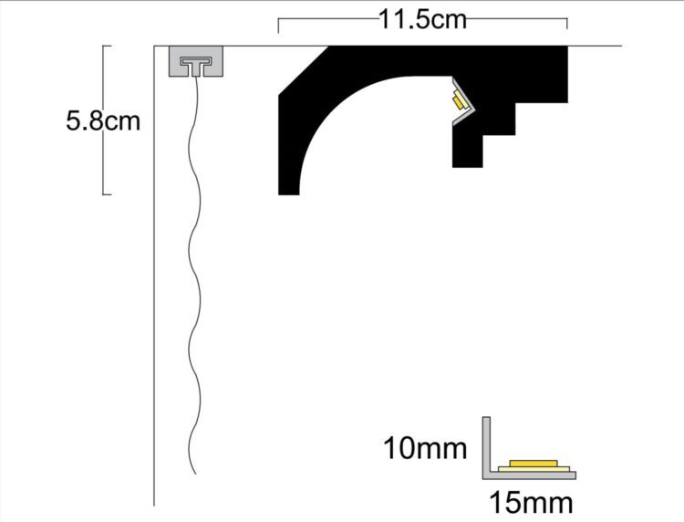 LD 02L-TOP1_00 Профил за скрито LED осветление LD-02L