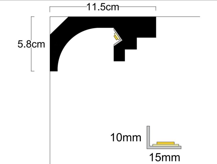 LD 02L-TOP_00 Профил за скрито LED осветление LD-02L