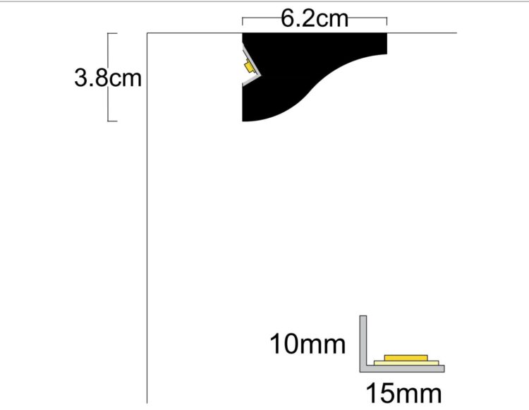 Профил за скрито LED осветление LD-31.1