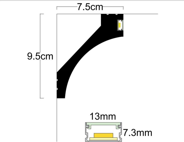 Профил за скрито LED осветление LD-40.1