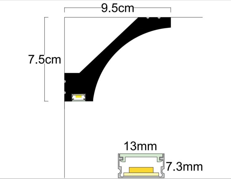 Профил за скрито LED осветление LD-40.1