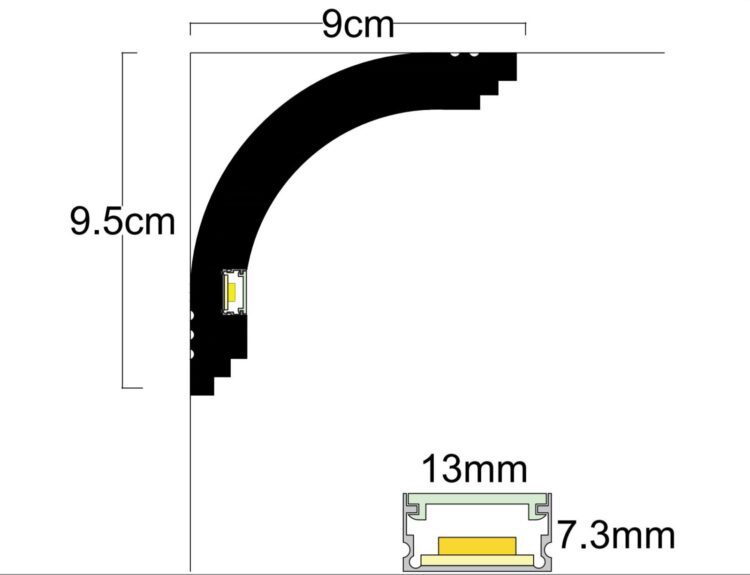 Профил за скрито LED осветление LD-56