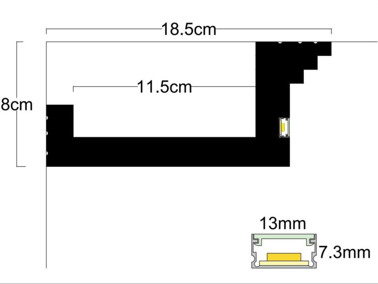 Профил за скрито LED осветление LD-61