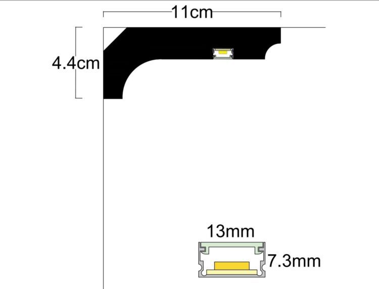 Профил за скрито LED осветление LD-68