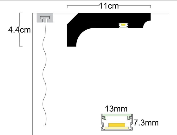 Профил за скрито LED осветление LD-68