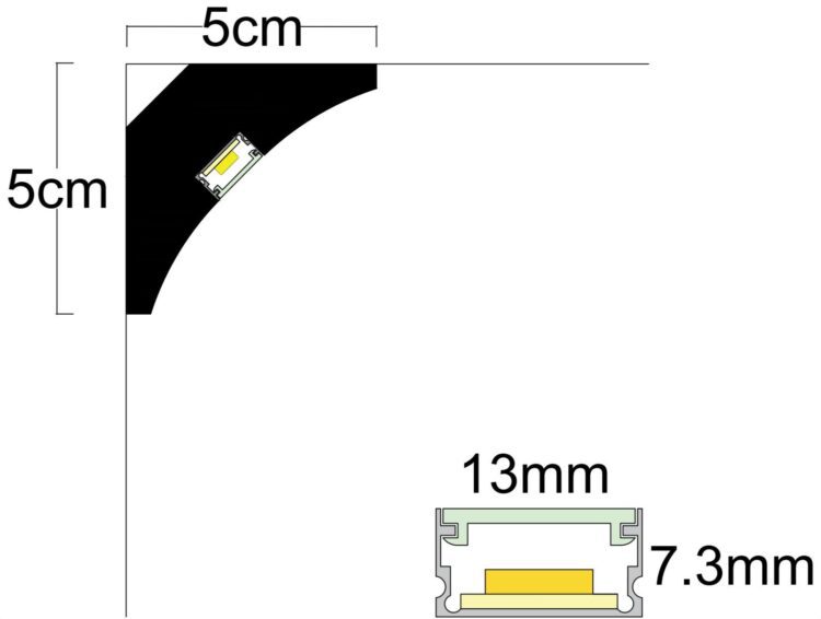 Профил за скрито LED осветление LD-75